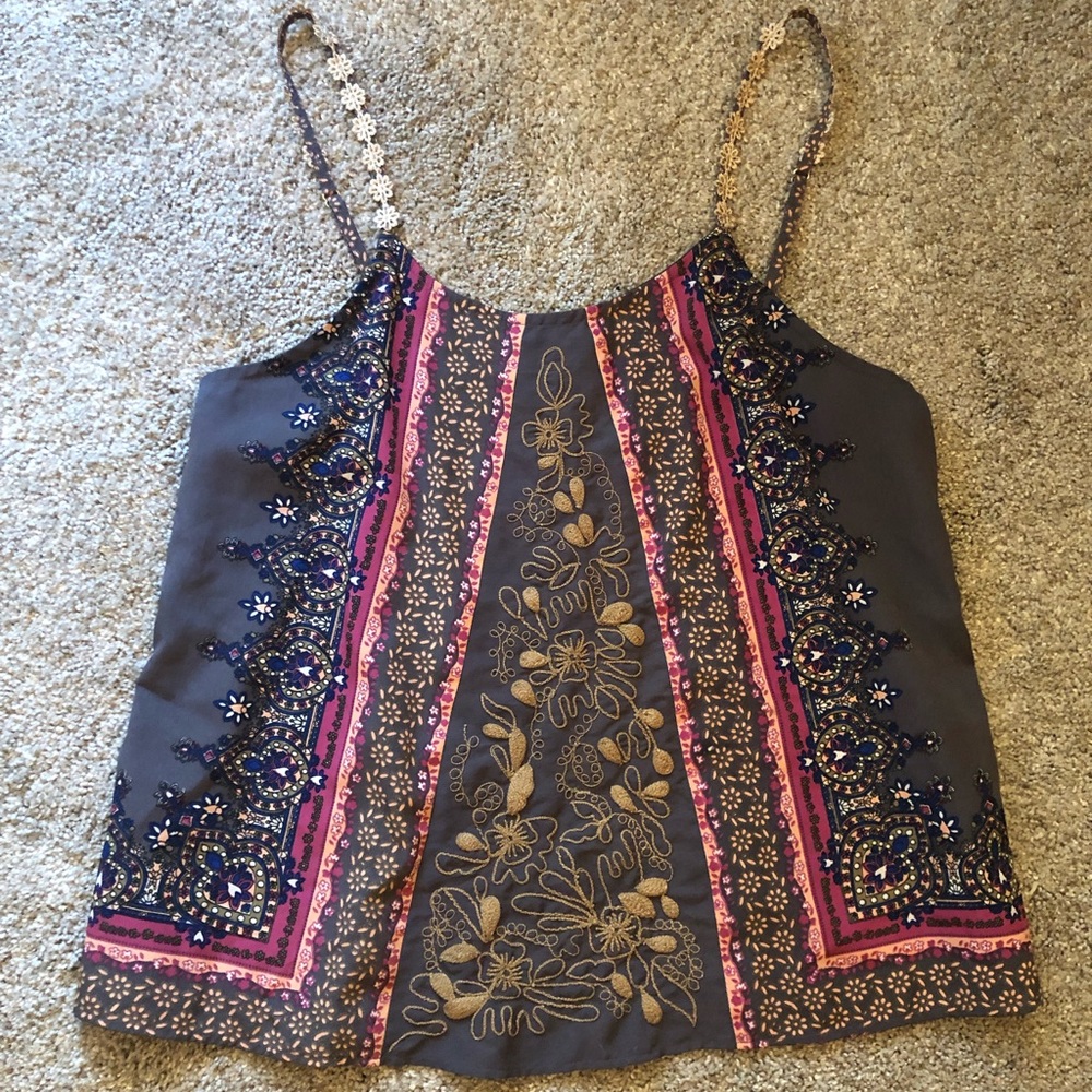 Buckle boho tank top